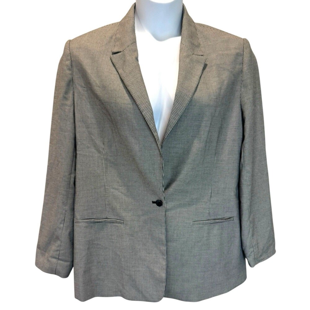 The Limited Women’s Blazer Jacket Size 14 Black & White Houndstooth Lined